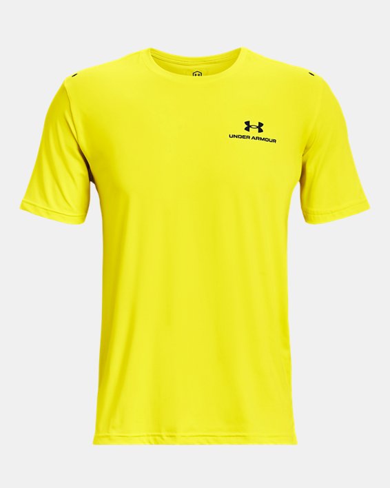 Men's UA RUSH™ Energy Short Sleeve, Yellow, pdpMainDesktop image number 4